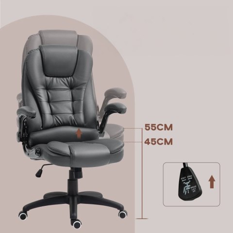 Fotel Biurowy Ze Składanymi Podłokietnikami i Funkcją Odchylania Ciemnoszary PAKO 921-731V81CG