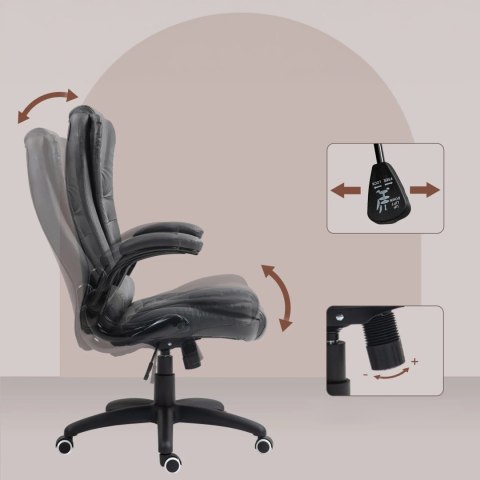 Fotel Biurowy Ze Składanymi Podłokietnikami i Funkcją Odchylania Ciemnoszary PAKO 921-731V81CG