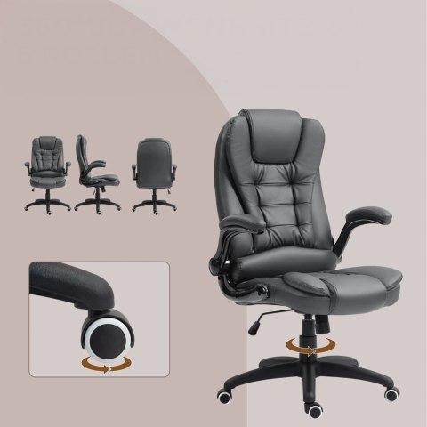 Fotel Biurowy Ze Składanymi Podłokietnikami i Funkcją Odchylania Ciemnoszary PAKO 921-731V81CG