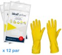 Rękawice Gospodarcze Lateksowe / Żółte / Ideall Yellow - 12 par (S 6-7)
