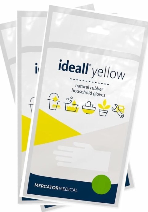Rękawice Gospodarcze Lateksowe / Żółte / Ideall Yellow - 120 par (L 8-9) Rękawice Gospodarcze Lateksowe / Żółte / Ideall Yellow - 120 par (L 8-9)