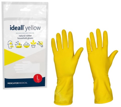 Rękawice Gospodarcze Lateksowe / Żółte / Ideall Yellow (M 7-8) Rękawice Gospodarcze Lateksowe / Żółte / Ideall Yellow (M 7-8)