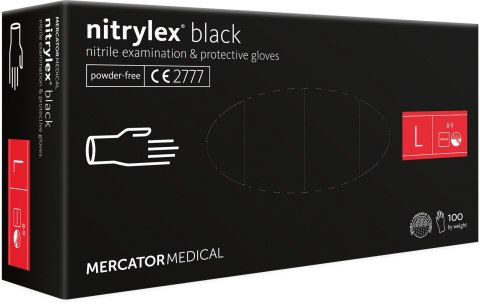 Rękawice Nitrylowe 100 sztuk / Czarne / Nitrylex Black (XL 9-10) Rękawice Nitrylowe 100 sztuk / Czarne / Nitrylex Black (XL 9-10)