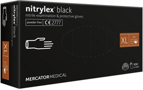 Rękawice Nitrylowe 100 sztuk / Czarne / Nitrylex Black (S 6-7) Rękawice Nitrylowe 100 sztuk / Czarne / Nitrylex Black (S 6-7)