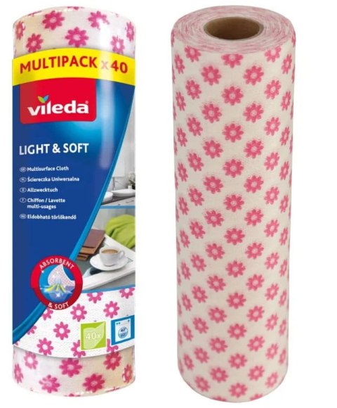 Ściereczka uniwersalna Vileda Light & Soft rolka 40 szt. Ściereczka uniwersalna Vileda Light & Soft rolka 40 szt.