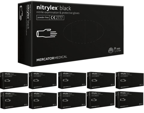 Rękawice Nitrylowe 100 sztuk / Czarne / Nitrylex Black - 10 szt. (XS 5-6) Rękawice Nitrylowe 100 sztuk / Czarne / Nitrylex Black - 10 szt. (XS 5-6)
