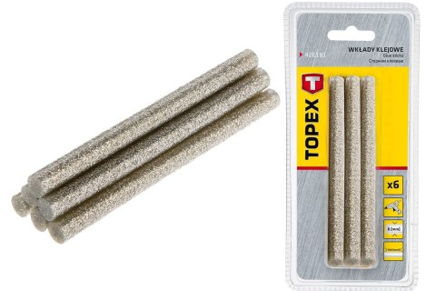 Wkłady Klejowe 8 mm, Brokatowe Srebrne, 6 szt. Wkłady Klejowe 8 mm, Brokatowe Srebrne, 6 szt.