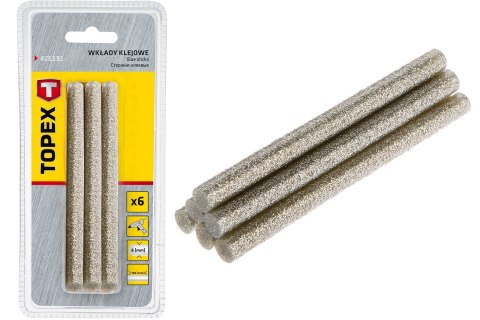 Wkłady Klejowe 8 mm, Brokatowe Srebrne, 6 szt. Wkłady Klejowe 8 mm, Brokatowe Srebrne, 6 szt.